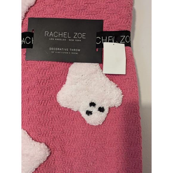 Rachel Zoe Dark Pink Ghost Blanket TikTok Viral Throw Halloween NWT - Picture 3 of 7
